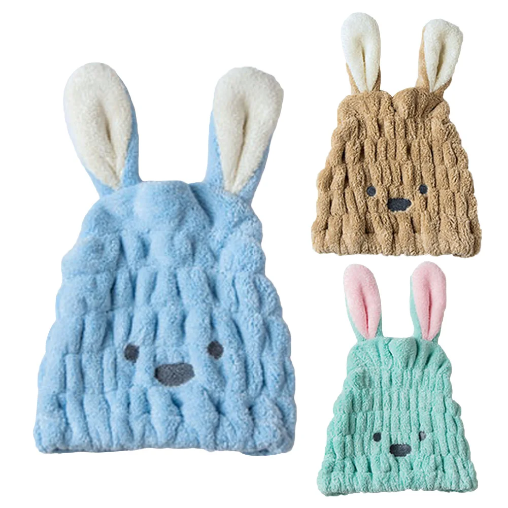 Water Absorption Towel Cap Rabbit Ears Wrap Cartoon Bathing Women Turban Dry Hair Hat | Красота и здоровье