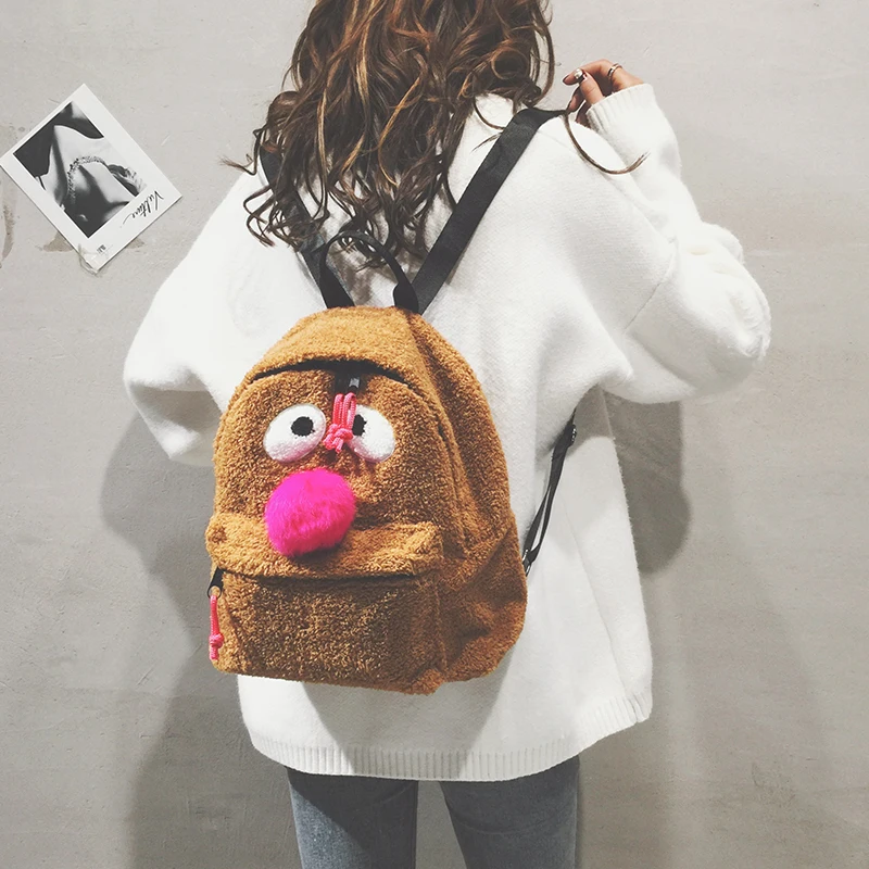 Дропшиппинг искусственного меха Рюкзак сердце зимние мягкие Для женщин большой