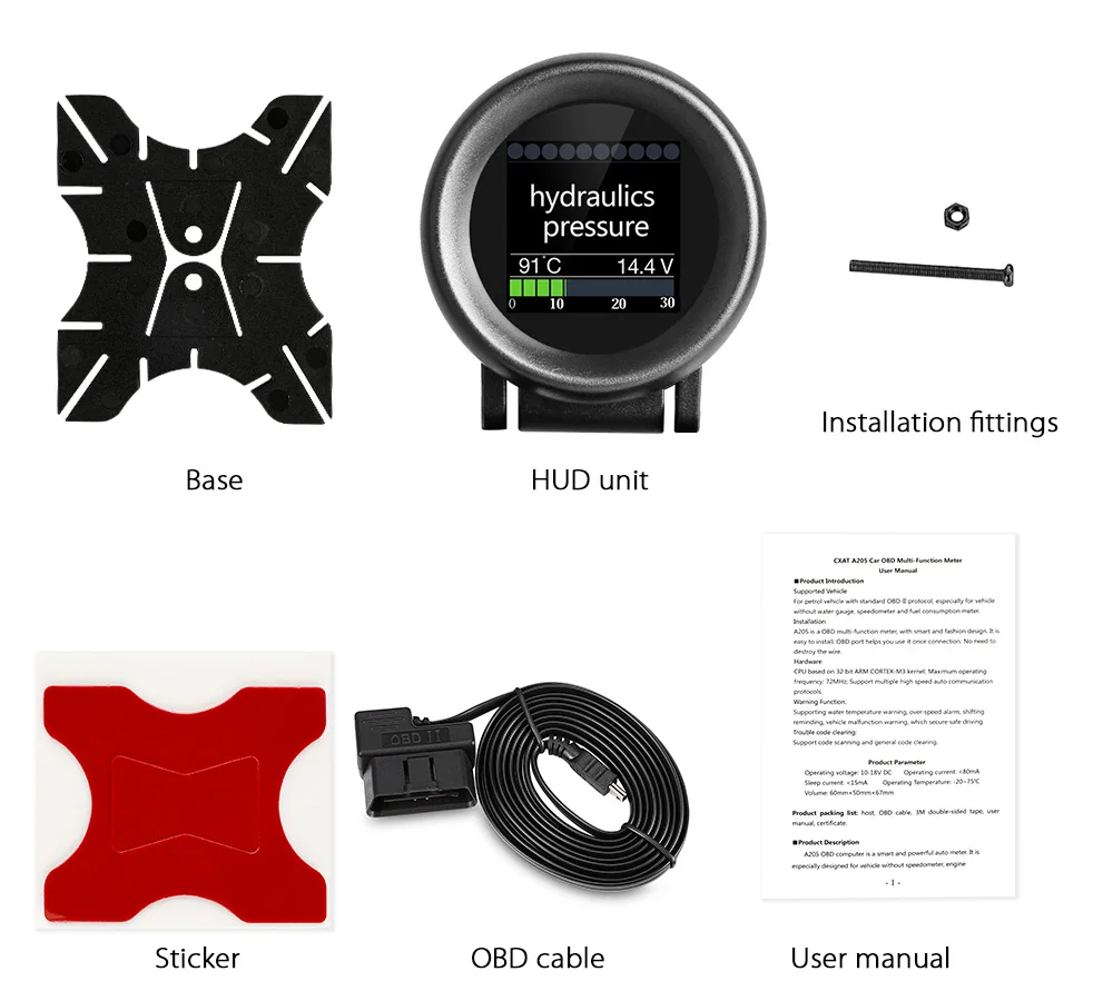 ANCEL A205 бортовой компьютер для автомобиля OBD2 цифровой измеритель расхода топлива