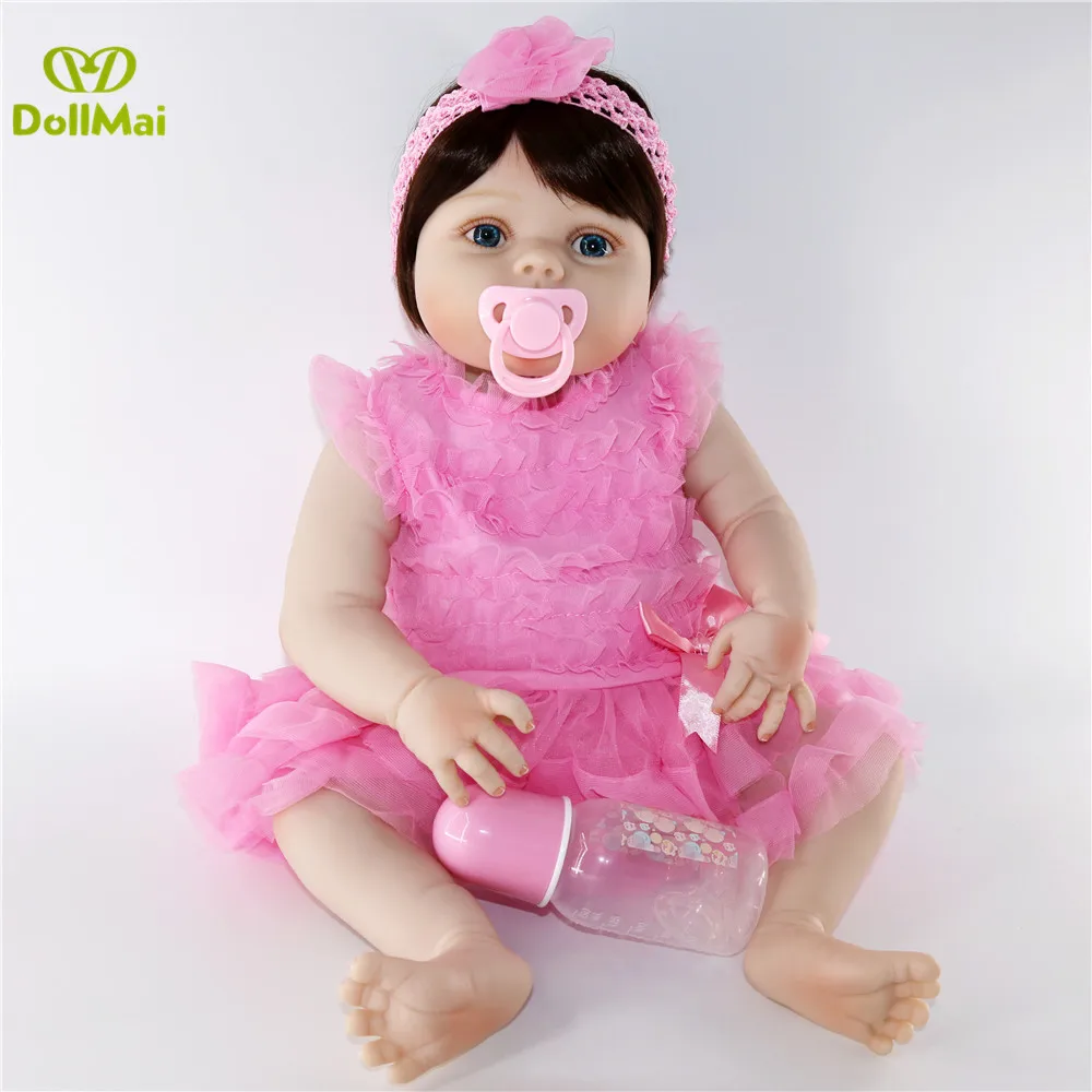 Кукла Bebe reborn полностью силиконовая кукла для маленьких девочек 23 &quot57 см
