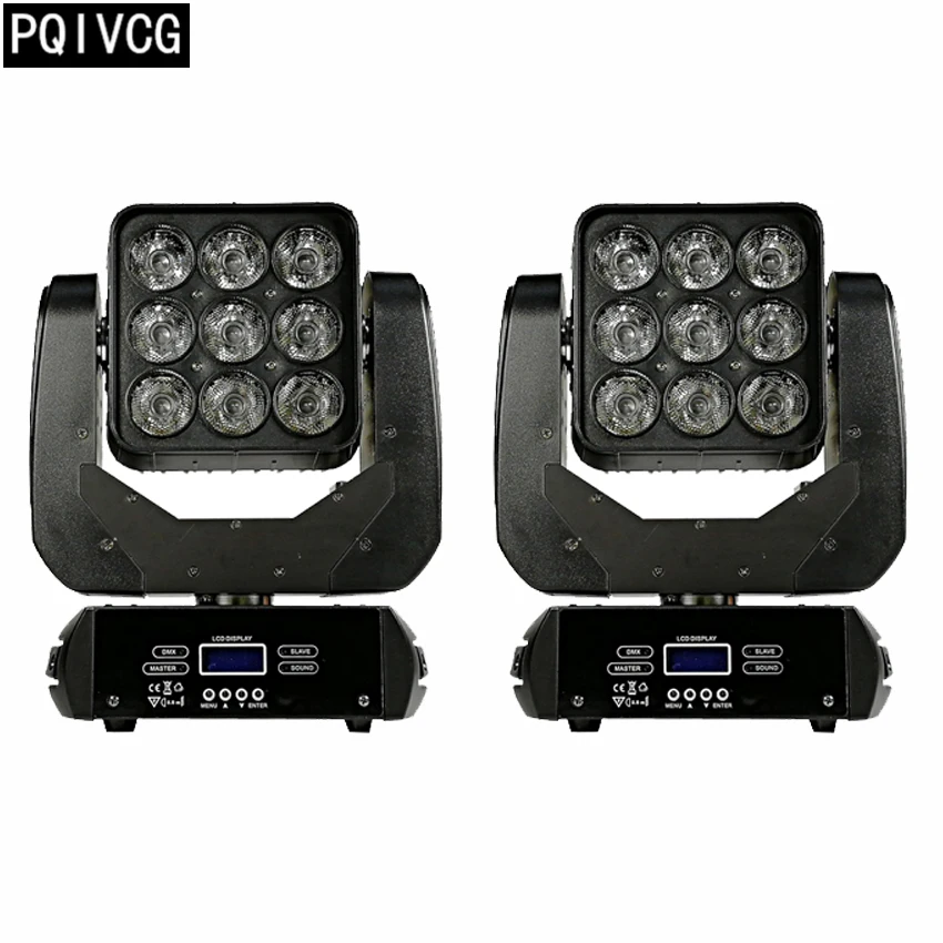 2 шт./9x12 Вт светодиодный матричный светильник rgbw 4in1 dmx512 головка перемещения луча