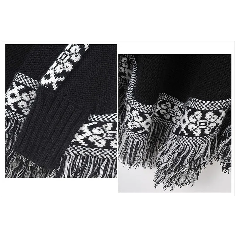 Зима для женщин рукав &quotлетучая мышь&quot кисточки подол Свободный пуловер Блузка