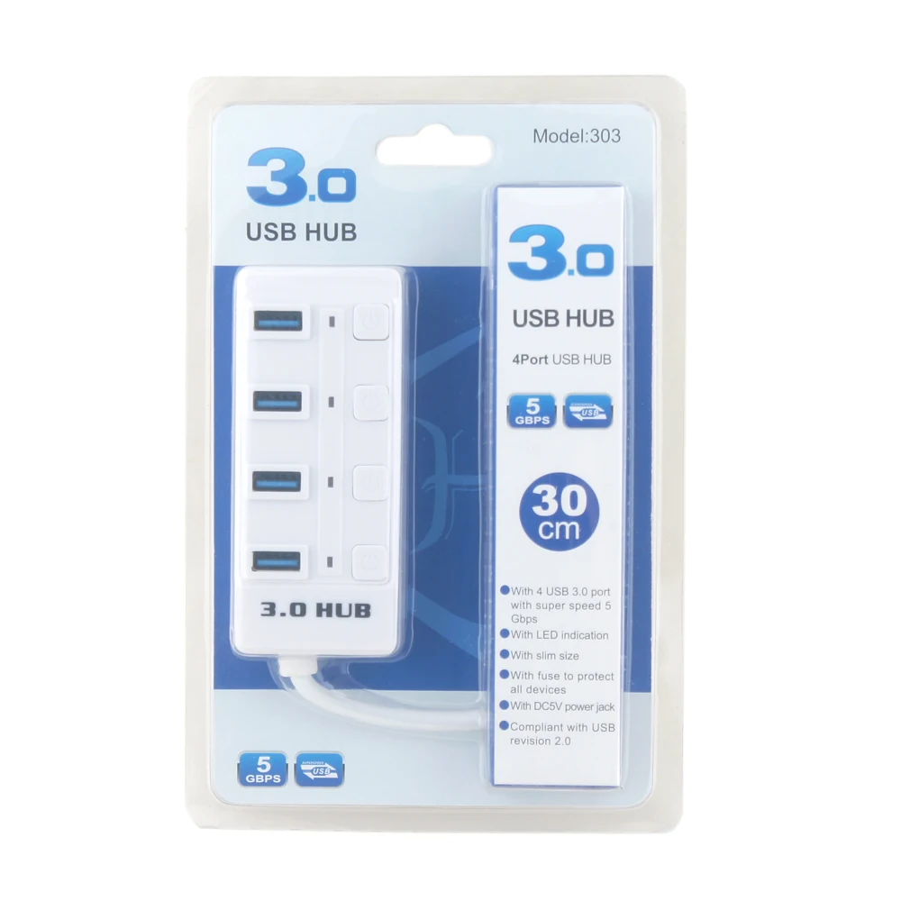 4-портовый концентратор USB 3 0 с индивидуальным контроллером выключателей питания