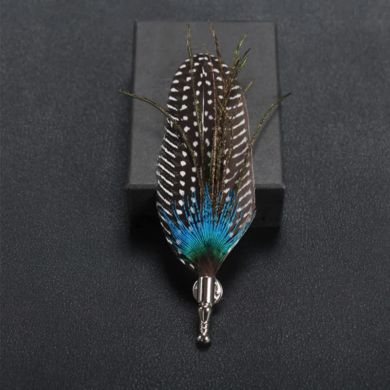 Бренд Mdiger перьевые броши для мужского костюма длинные нагрудные заколки