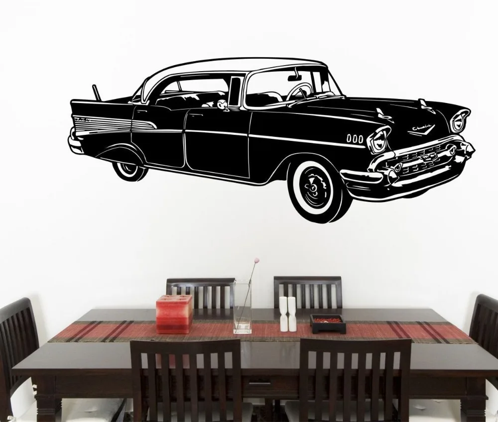 Съемный 58x142cm1957 Chevrolet седан классических автомобилей виниловые наклейки на стены