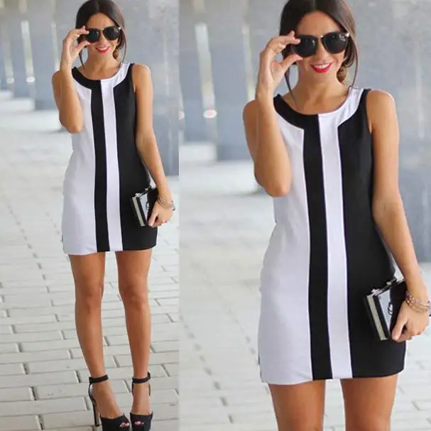 Женское облегающее мини-платье модное платье с о-вырезом без рукавов для