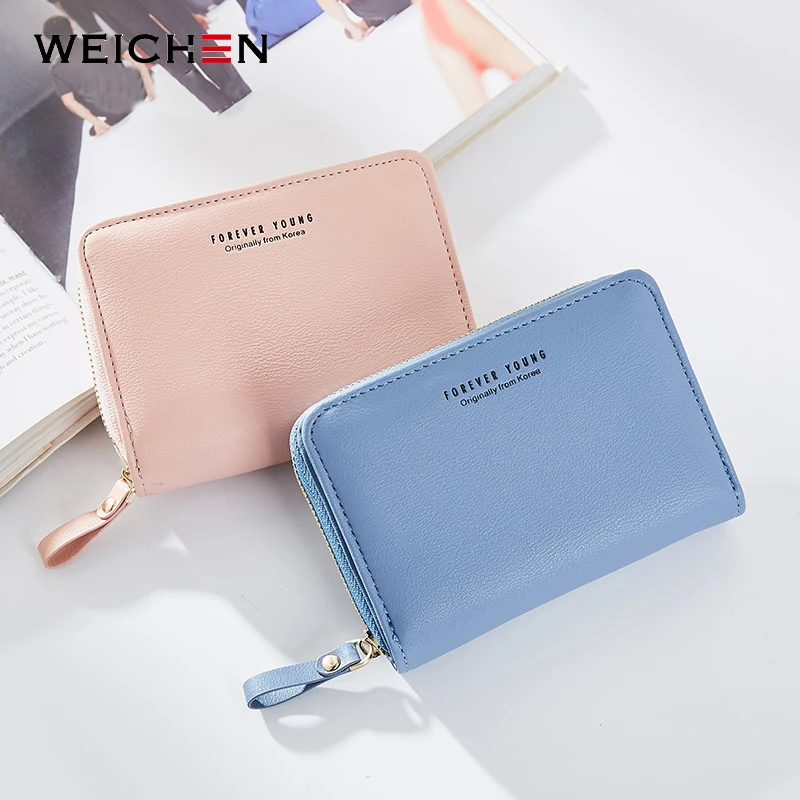 WEICHEN вместительный женский кошелек на молнии складной для кредитных карт