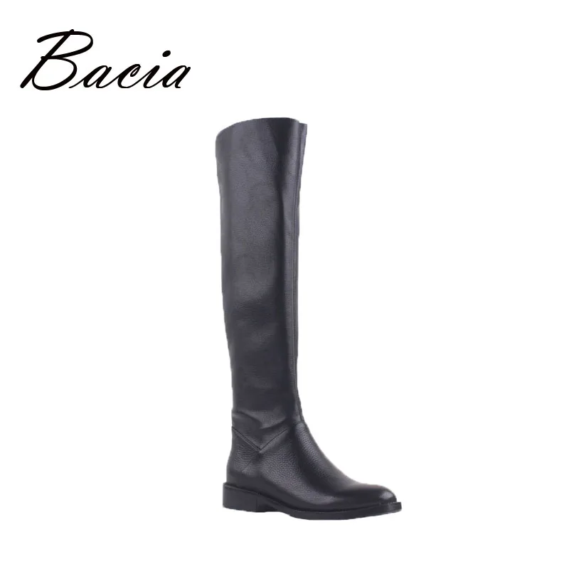 Bacia черные однотонные сапоги выше колена высотой 50 см для женщин осенние модные