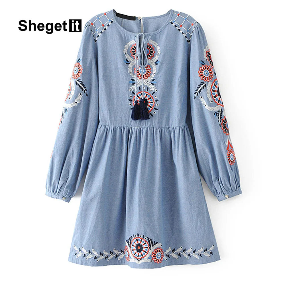Shegetit цветочный Вышивка V Средства ухода за кожей Шеи сзади Разделение Boho