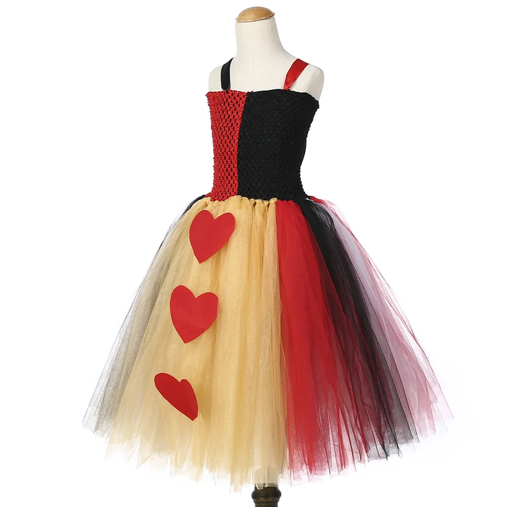 Queen of Heart Tutu Dress with Crown Little Girls Alice in Wonderland Cosplay Costume Set For Christmas New Year Party | Детская одежда