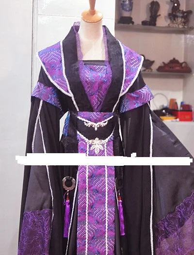 

Purple Black Yuan Ci Couple Wedding Costume or Photograohy Suit Cosplay Costume Hanfu Stage Peformance Costume