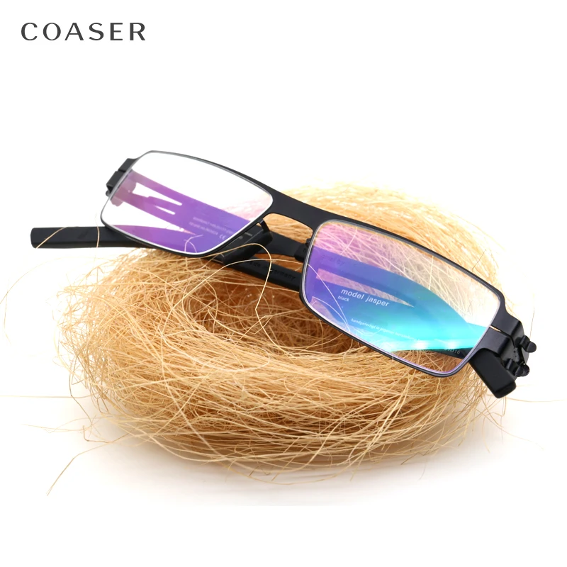 Очки Мужские квадратные из нержавеющей стали для коррекции зрения по рецепту при