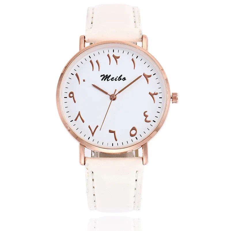 Женские повседневные часы MEIBO кварцевые с кожаным ремешком аналоговые наручные