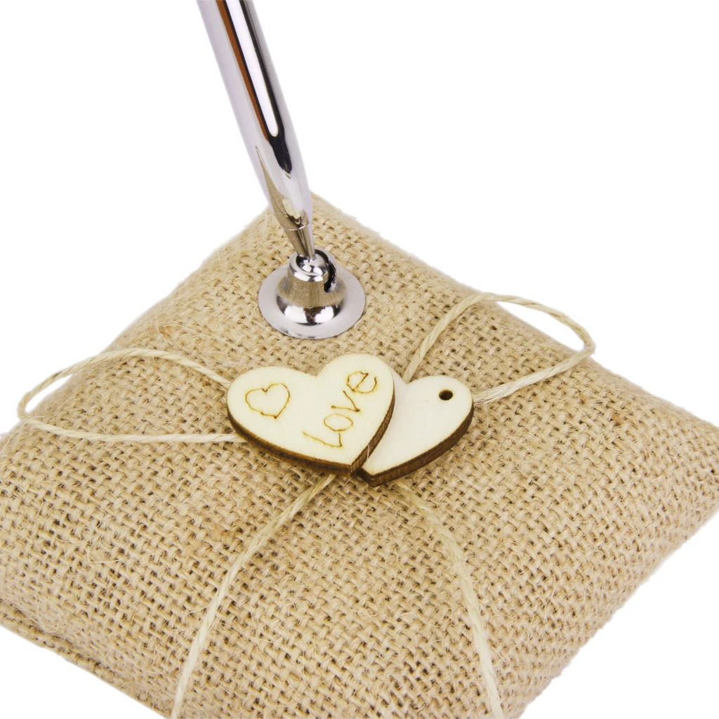 Винтажная подставка для ручек и набор свадебного приема деревянные Сердца декор