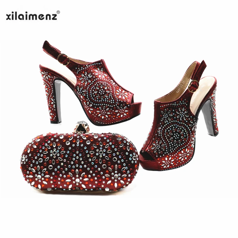 Женская обувь и сумка в комплекте особом стиле новая фиолетовая высокого