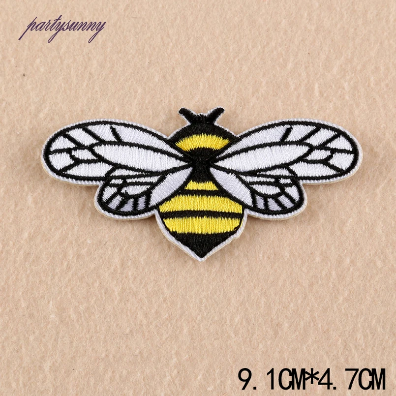 PF Мультфильм Патчи Кактус Пить Пчелы Вышитые Патч для Одежды Платье Куртка