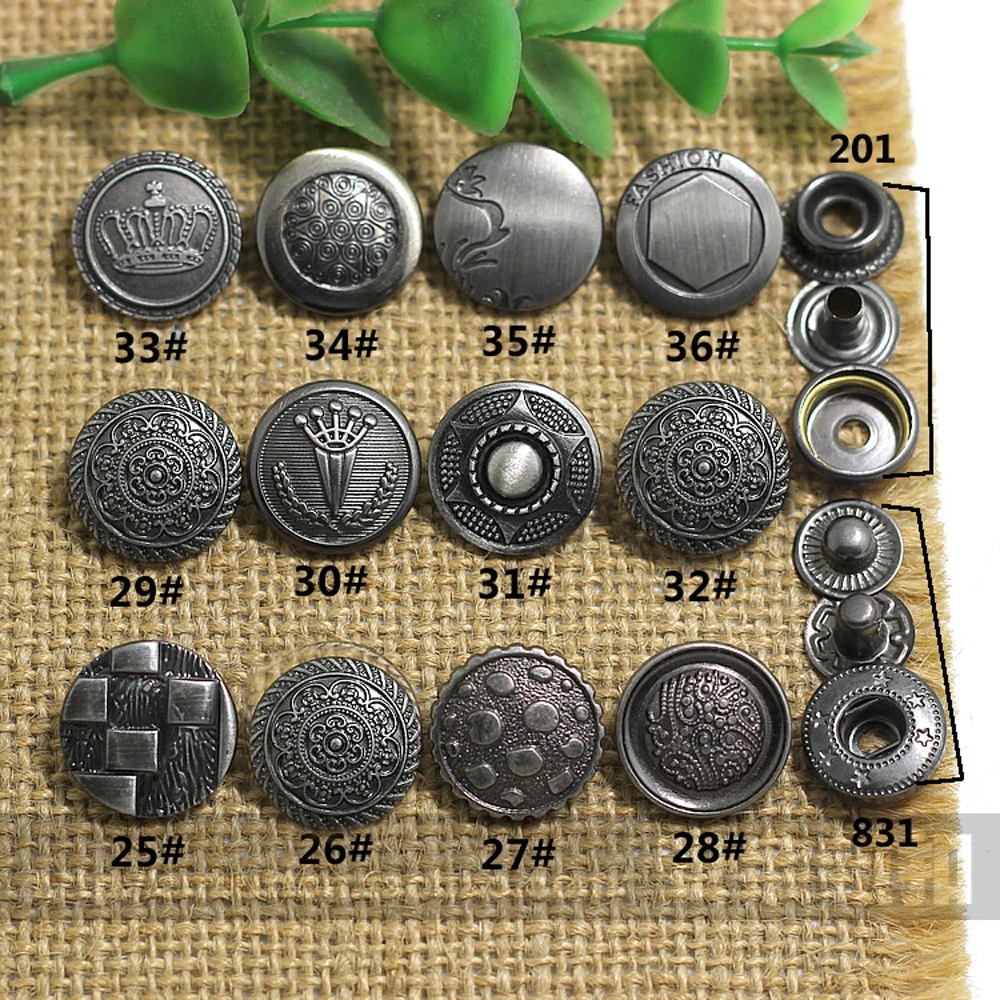 50 компл./лот Модные металлические кнопки модные DIY Швейные декоративные