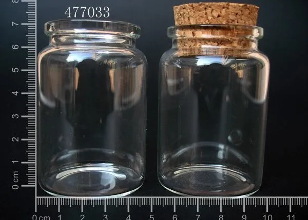 

10 pcs 80ml 47x70mm Small Clear Glass Bottle Vial Pendant With Cork and Hook For Wedding Holiday Decoration Christmas Gifts