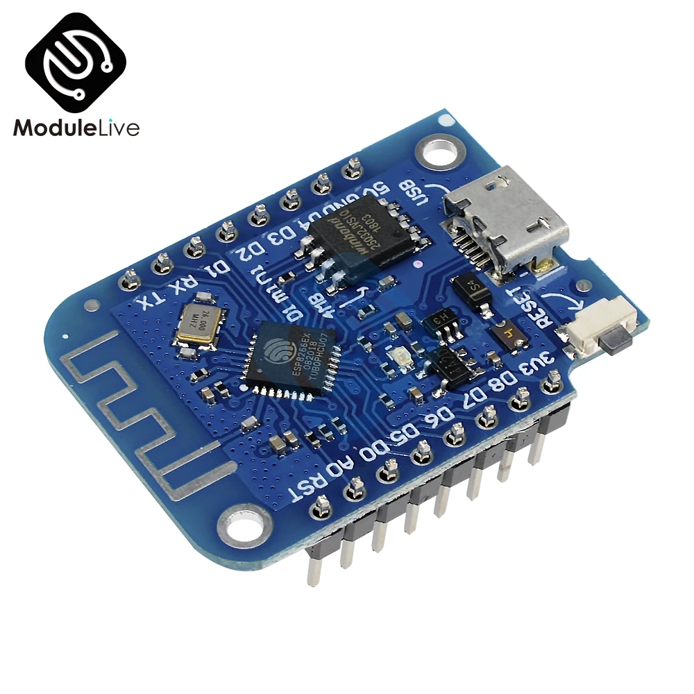 Макетная плата Wemos D1 Mini V3.0.0 на основе ESP8266 CH340 CH340G 4 Мб для Arduino V2 Micro Internet of