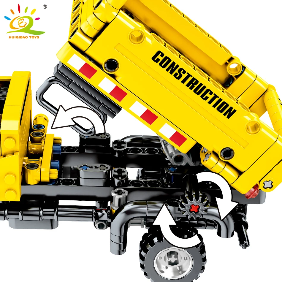 HUIQIBAO 491 шт. трицикл самосвал строительный блок инженерно город строительные