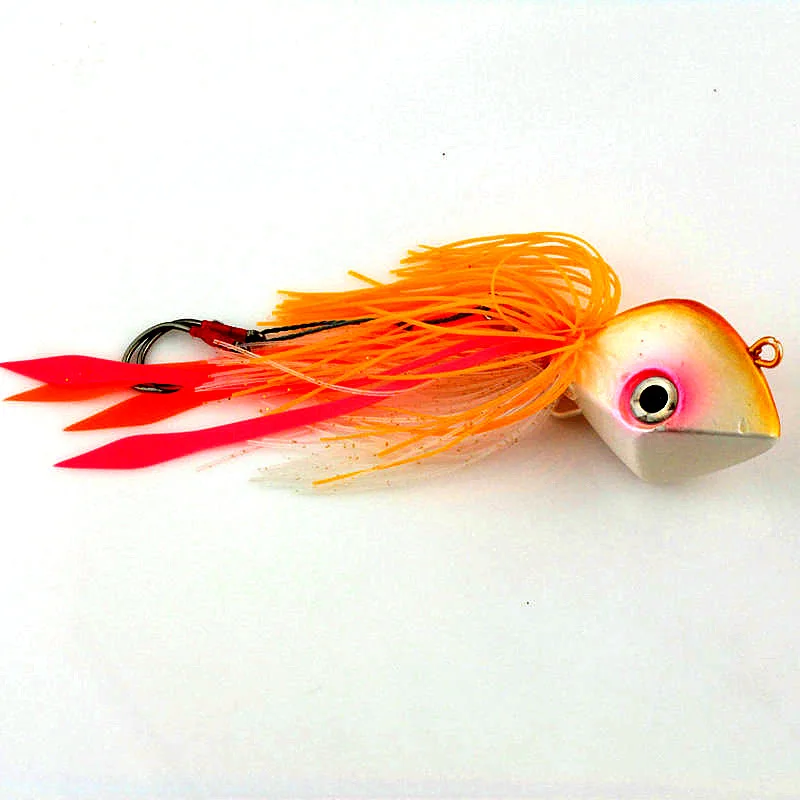 

4pcs/lot Gorgons 135g Metal Pesca Saltwater Lead jigging Kabura Slide Snapper jig head Fishing Lure Snapper