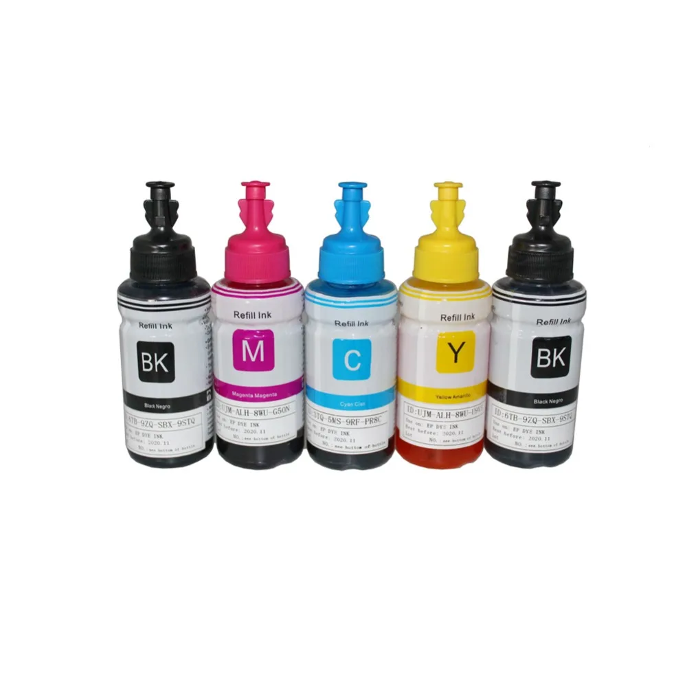 YLC 5PK 4 цвета 70 мл чернила для заправки красителя совместимые с Epson L100 L101 L110 L120 L200 L201