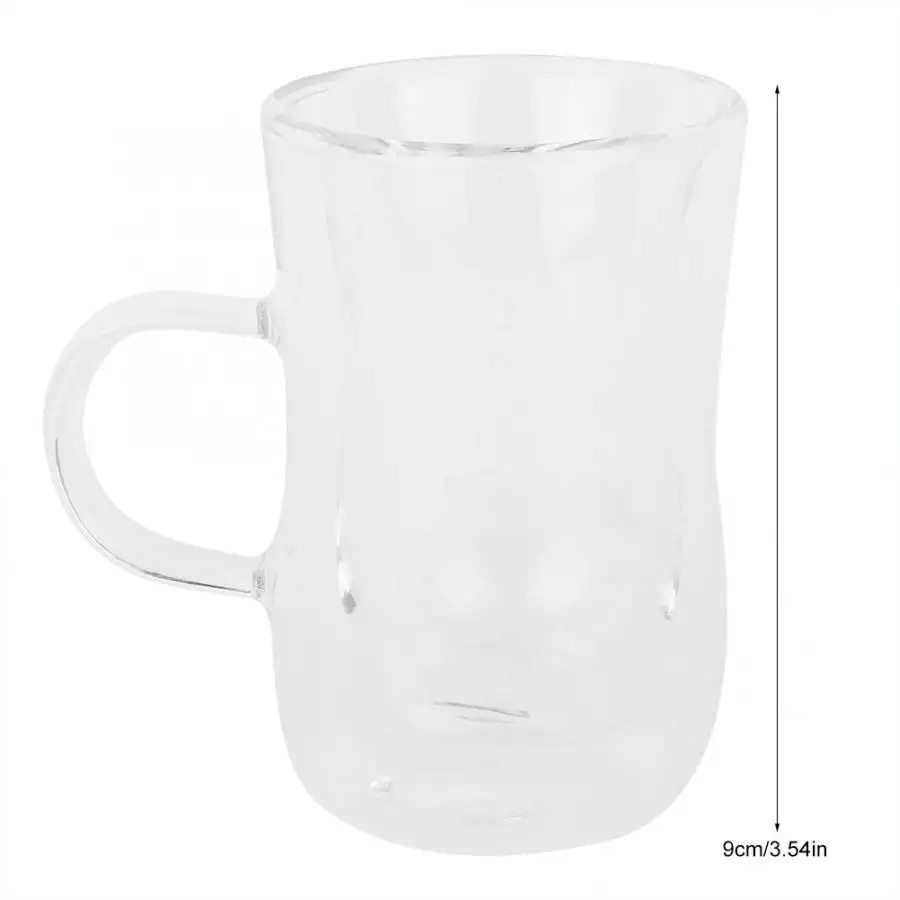 Стеклянные Прозрачные кофейные кружки с двойными стенками и защитой от ожогов