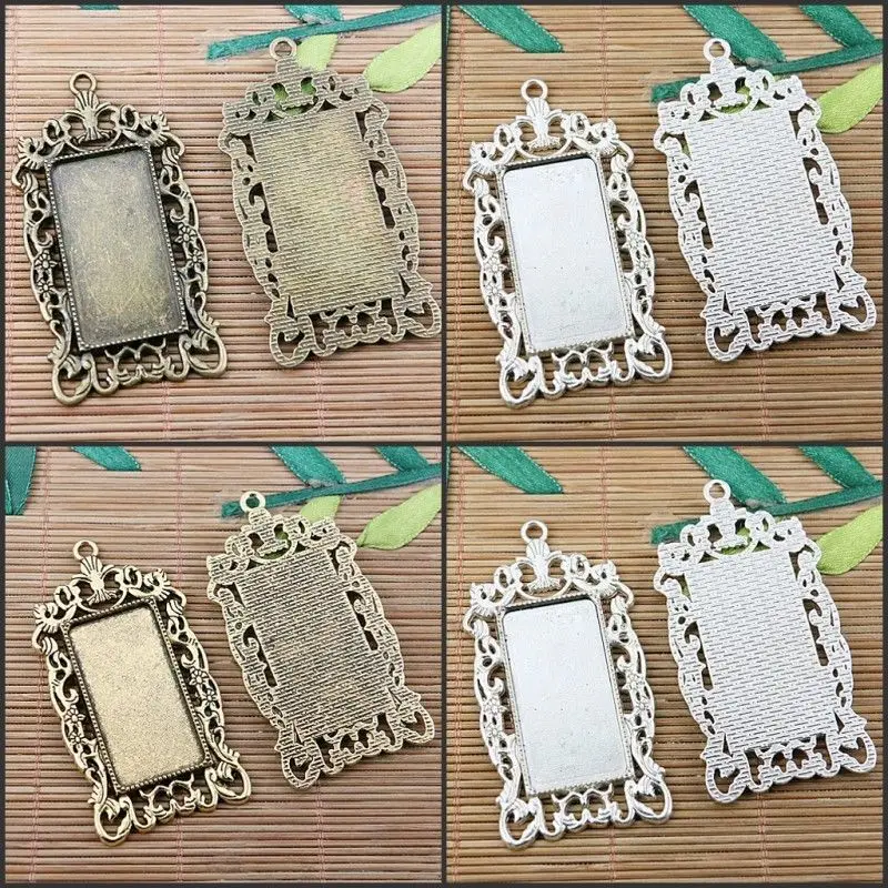 

9pcs Mixed floral rim rectangle cabochon settings(INNER SIZE:20*38mm) EF2506-2508
