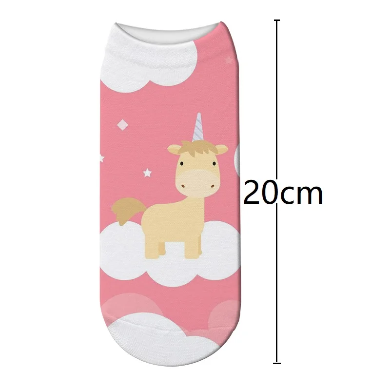 Новый 3D принт носки с единорогами Для женщин индивидуальный дизайн хлопковые