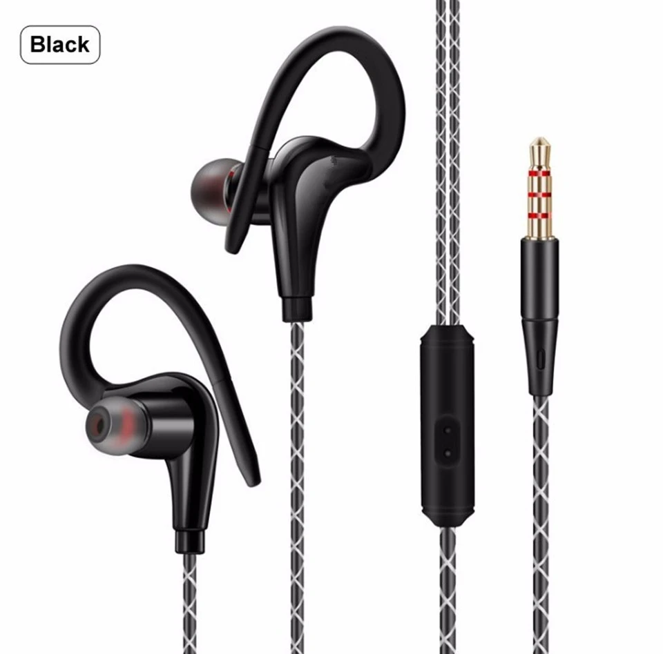 black Sicneka, супер бас, спортивные наушники, HiFi наушники, устойчивое к поту, для бега, гарнитура с микрофоном для iphone, samsung, xiaomi - Цвет: black