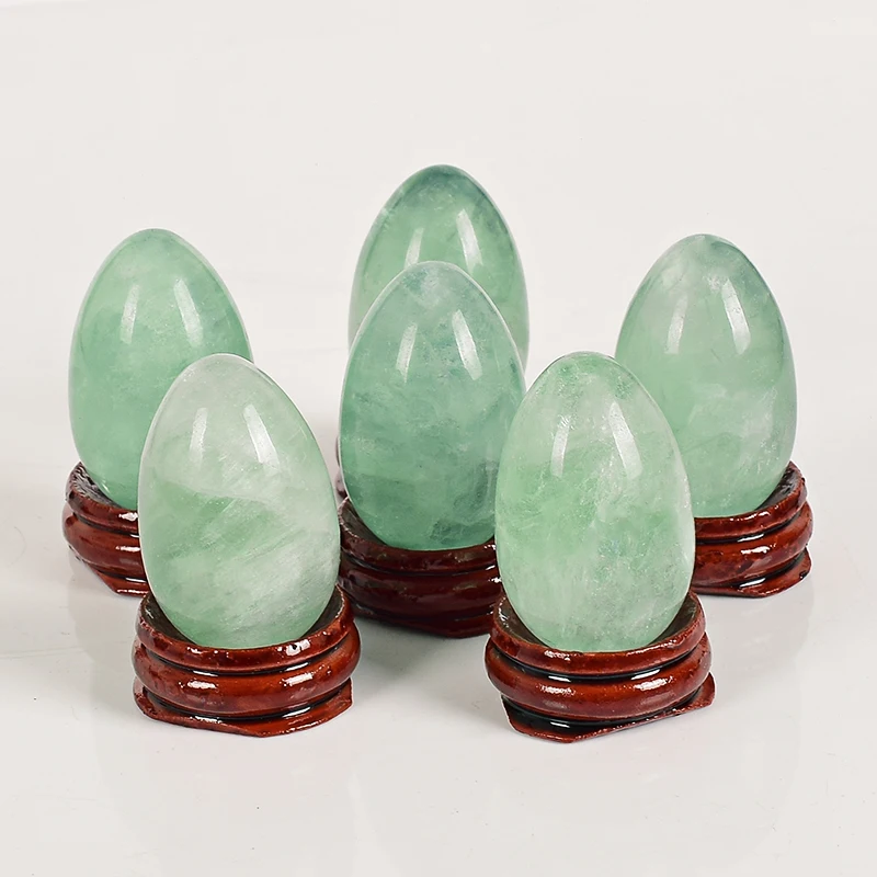 Драгоценное яйцо 1 шт. натуральный зеленый флюорит Хрустальные шарики Исцеление