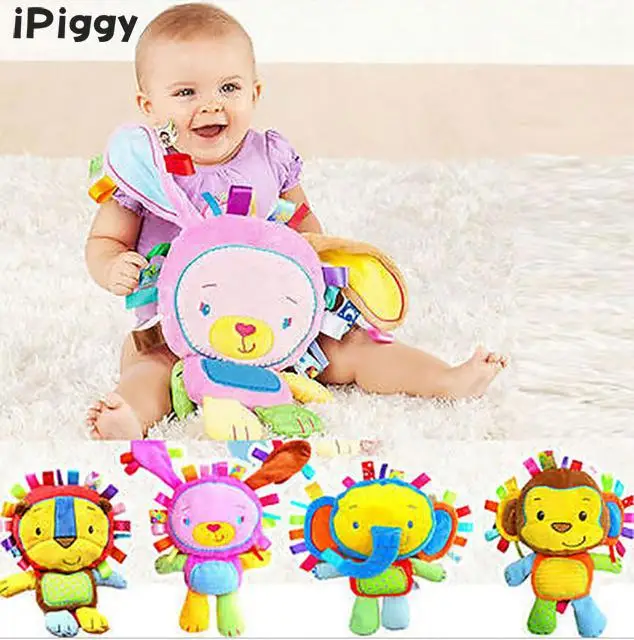 IPiggy Baby 35 см плюшевая погремушка игрушки с животными ручная работа со звуком колокольчиков детская игрушка