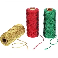 5pcs 100m metallic green red gold silver bakers twine spool 3 ply for diy crafts arts or gift wrapping rose gold