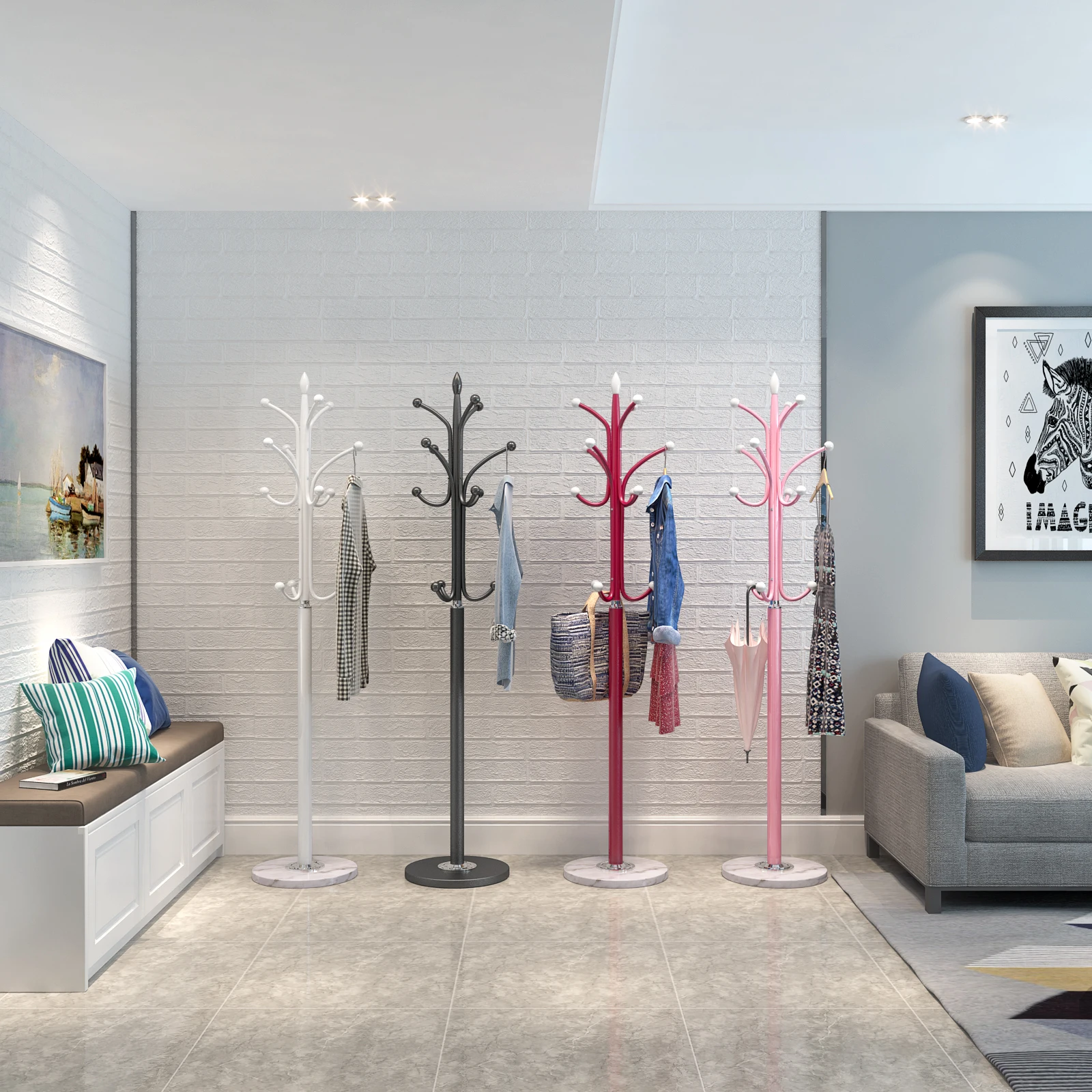 Луи модные вешалки для пальто Европейский пол спальня мрамор основа простой современный удобный