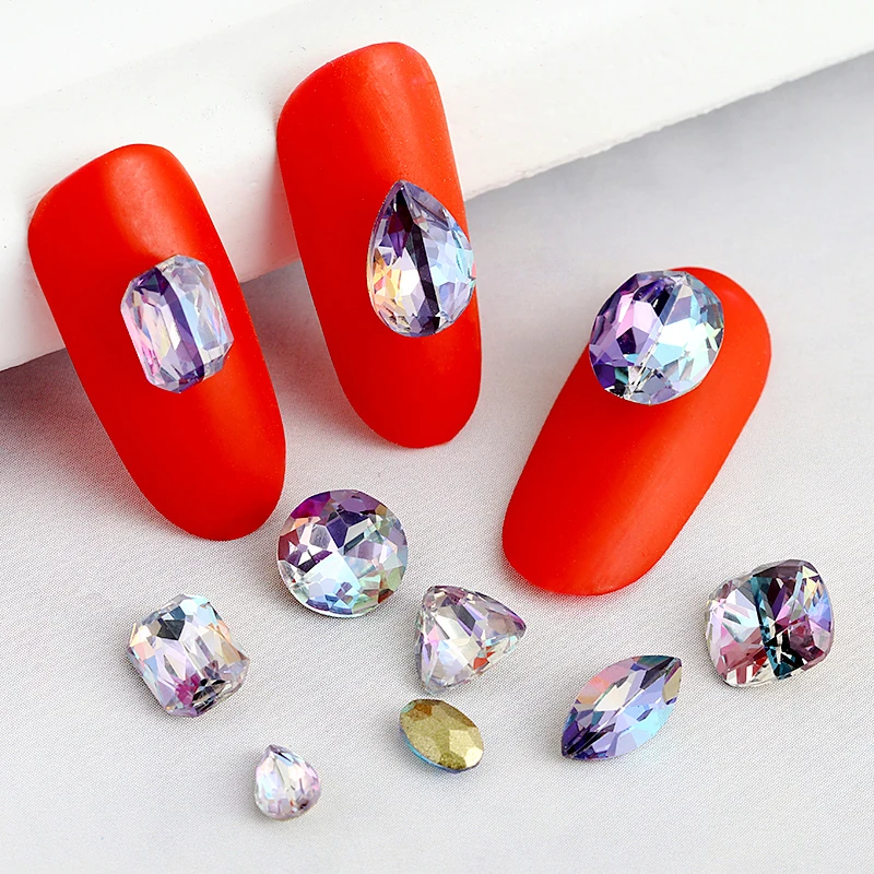 Nail Art Rhinestones Stones Jewelry Decoration sticke Tanzanite Laser Rhinestone Strass Glass rhinestones for clothing | Дом и сад