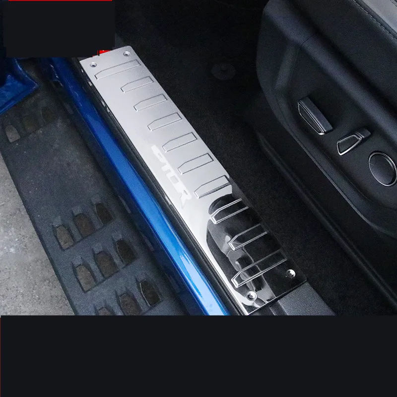 Blue LED Steel Door Sill Plate Scuff Cover Kick Step Trim Protector Molding For Ford Raptor F150 2017 AAA050 | Автомобили и
