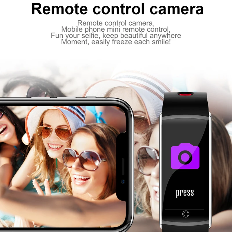 

F10 Smart Bracelet Gorilla Glass Screen Waterproof Heart Rate Alarm Clock Sports Watch Women Smartwatch for Android IOS Phone