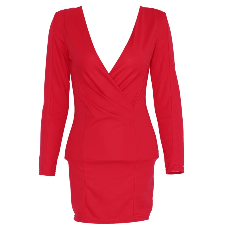Сексуальное новое женское красное платье элегантное однотонное Короткое