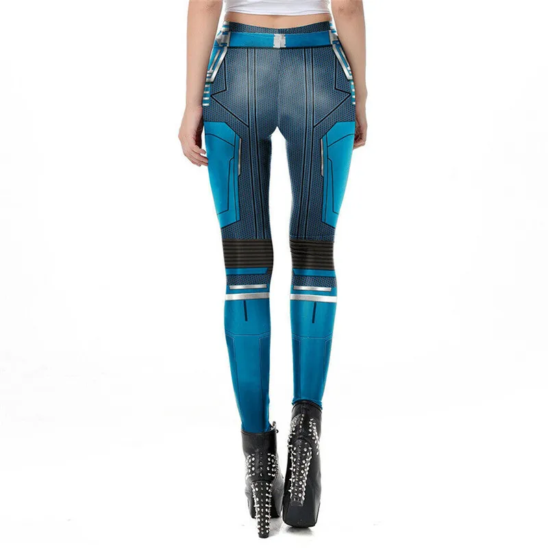 Skin Fitness blue WXCTEAM Мстители: Endgame капитан Марвел женские спортивные Леггинсы для йоги, спортзала, бега - Цвет: Skin Fitness blue