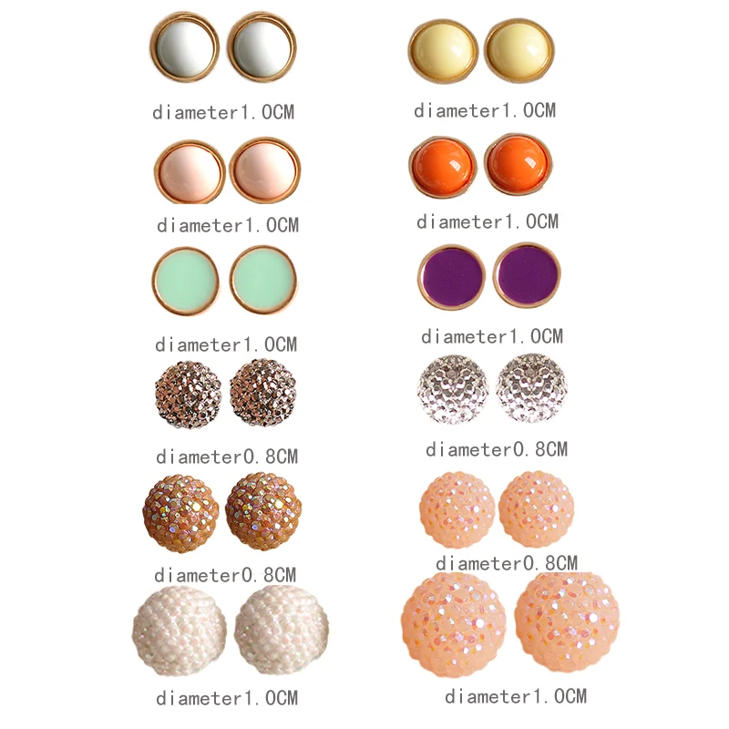 Fashion gorgeous women jewelry girl birthday party earrings green white purple mixed with 12 pairs /set free shpping | Украшения и