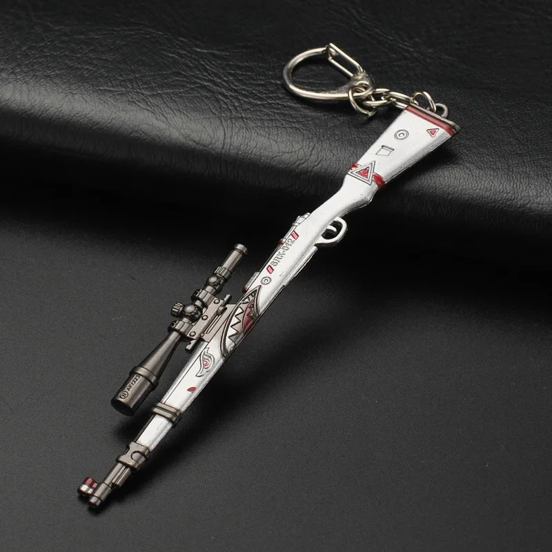 PUBG CS GO Weapon Key Ring AK47 gun Model Shark 98K Sniper Rifle Keychains For Men's Gift Souvenir 10CM2019 Popular Game | Украшения и