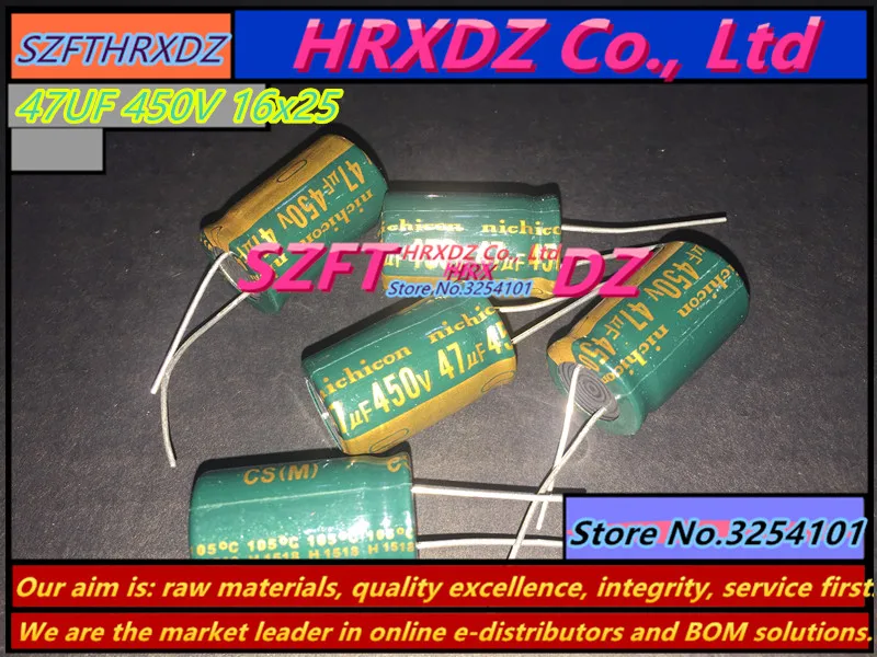 

SZFTHRXDZ 20PCS 450V 47UF 16X25 electrolytic capacitor 47UF 450V 16*25