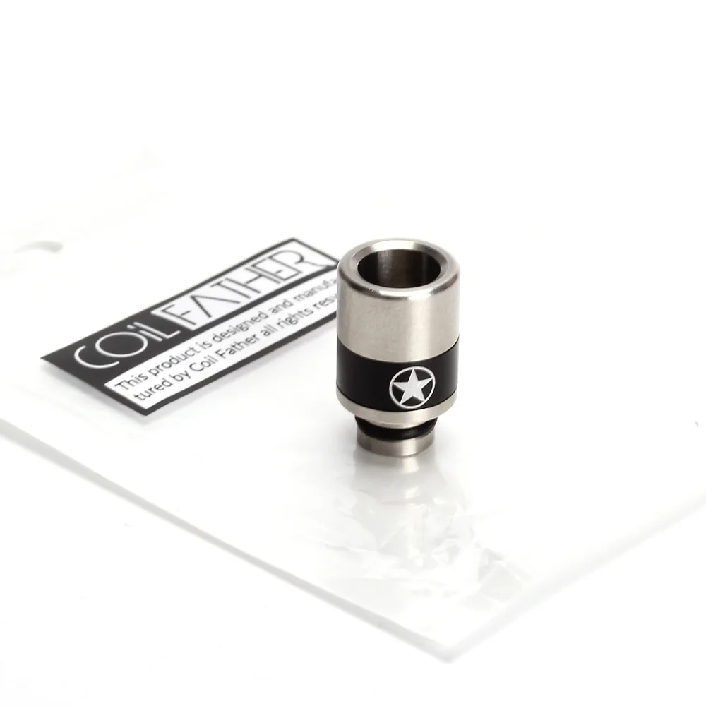 1 шт. Катушка Отец Нержавеющая стальная звезда Регулируемый контроль воздушного потока 510 капельный наконечник Elektronik Sigara Vape SS Monthpiece для электронной сигареты.