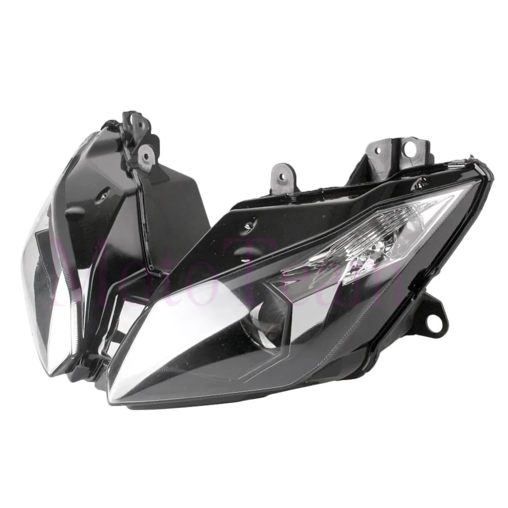 Для Kawasaki Ninja ZX-6R zx6r 636 600 2013 13, 14, 15, 16 лет мото фар, Высокопрочная конструкция, на смену налобный фонарь освещения лампы прозрачное стекло