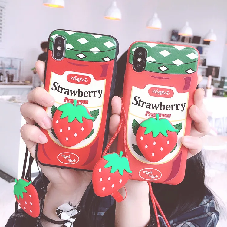 Милый 3D-чехол с клубничным джемом для Samsung Galaxy S7 S8 S9plus S10E note8/note9 мягкий чехол