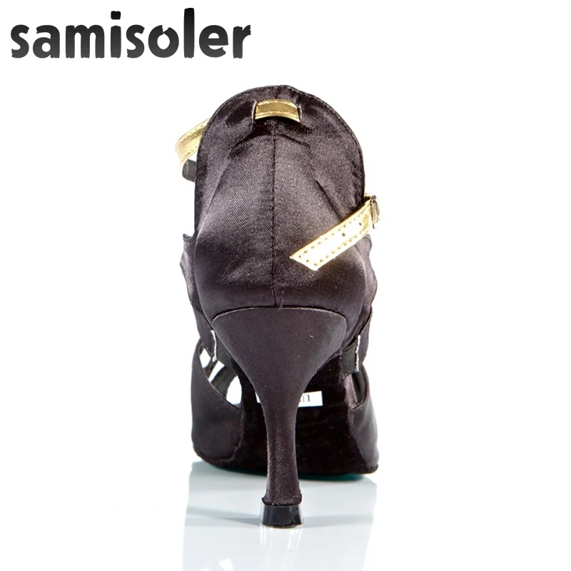 Новинка тканевые блестящие ленты Samisoler Красного/черного цвета для бальных танцев