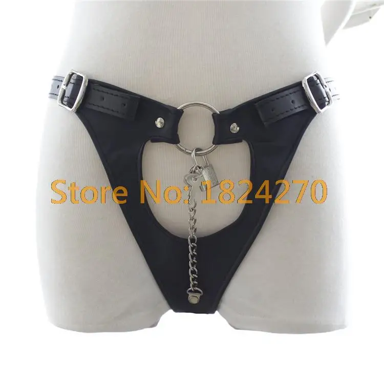 Женский пояс верности из искусственной кожи черные сексуальные латексные