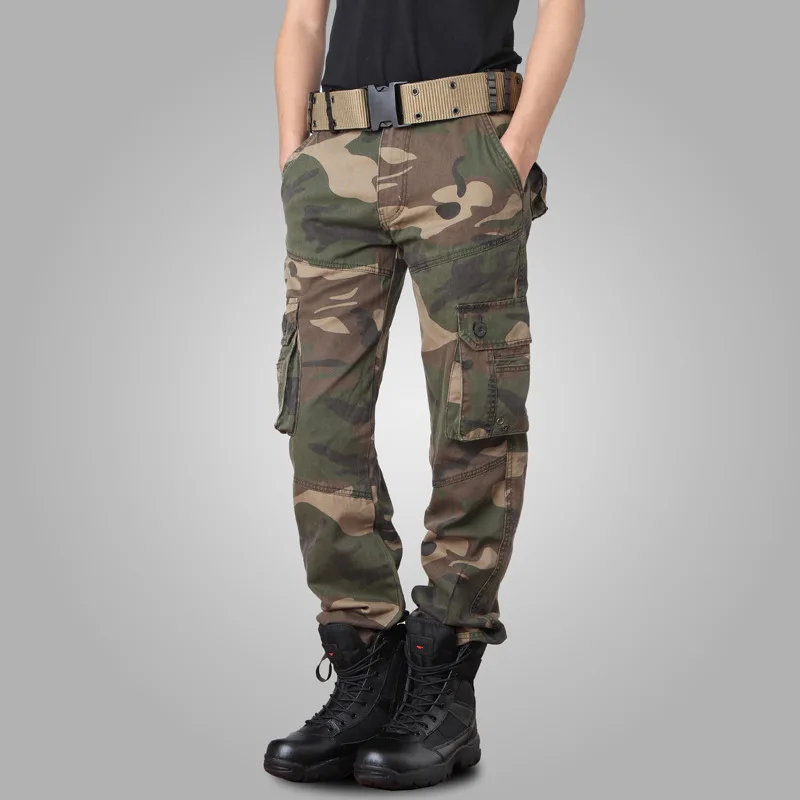 Мужские тактические брюки карго военные хлопковые с множеством карманов