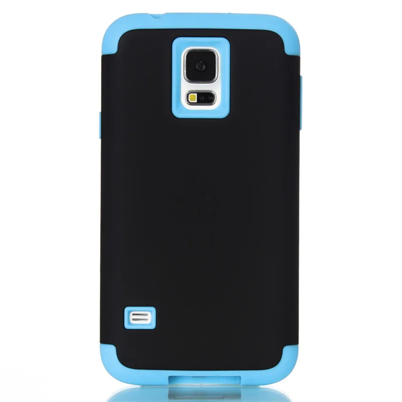 3-в-1 Телефон Случаях Для Samsung Galaxy S5 I9600 Жесткий Мягкой Резины кожа Масло ПК