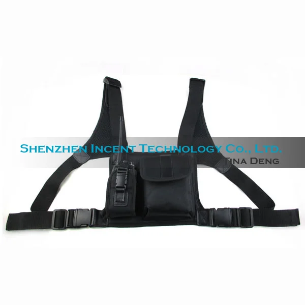 VOIONAIR 2 pcs Nylon Adjustable Hands-Free Two Way Radio Pouch Chest Pack Shoulder Straps